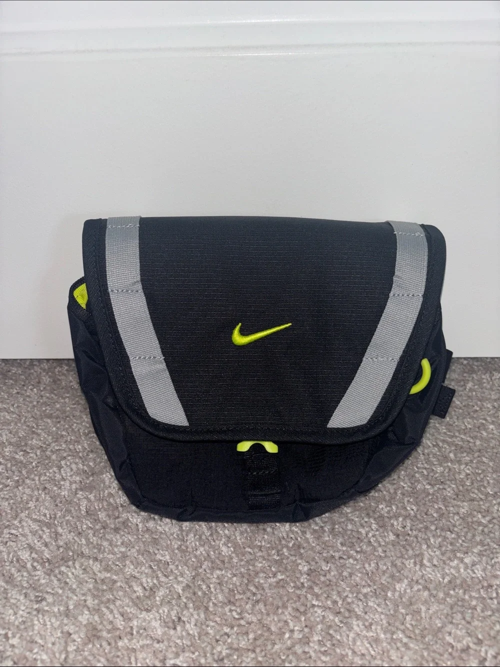Unisex Nike Black Crossbody Bag/Fanny Pack with Neon Yellow Accents